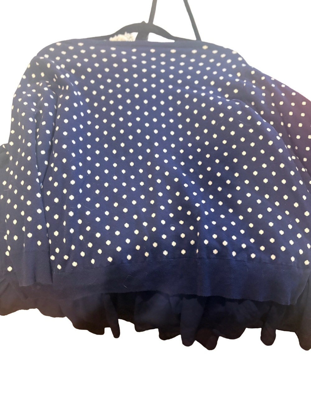 Chaps Navy Polka Dot Crewneck Sweater - Picture 2 of 4